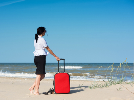 Out of office vacation at seaの写真素材