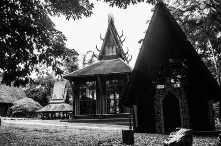 Black Temple (Baan Si Dum - Black House), Chiang Rai, Thailandの写真素材