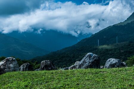 Mountains and mysterious stones circle, scenery in Hualien, Taiwan