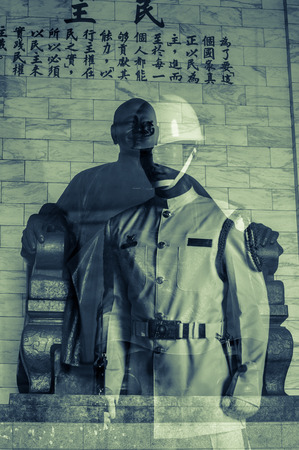 Taipei - National Chiang Kai-shek Memorial Hall, photo montageのeditorial素材