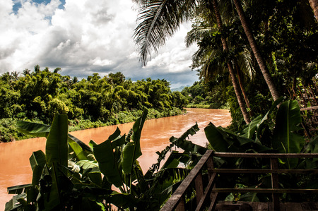 View on the Mekong from Luang Prabang Laosの写真素材