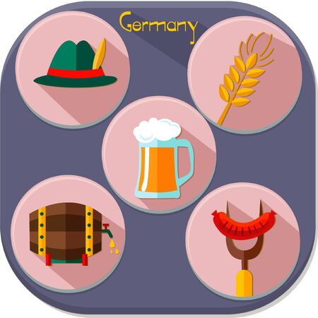 Germany elements collection illustration. Germany  infographics and set of iconsのイラスト素材