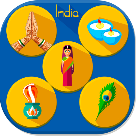 India infographics and set of iconsのイラスト素材