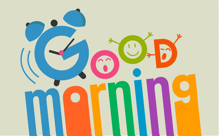 inscription good morning flat styleのイラスト素材