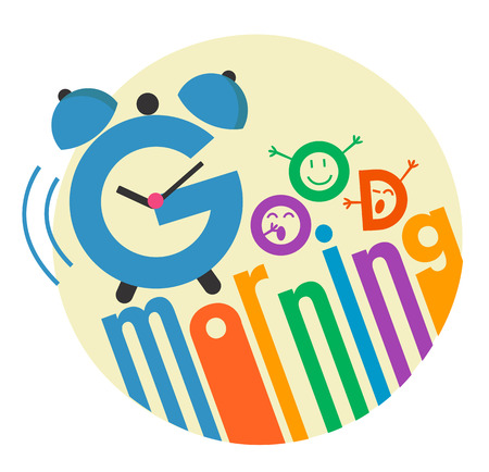 inscription good morning flat styleのイラスト素材