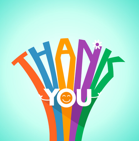 Card  congratulation - thank you in a flat styleのイラスト素材