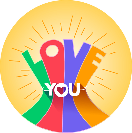 lettering love in the flat styleのイラスト素材