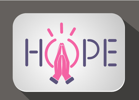 Icon prayer in a flat style with the word hopeのイラスト素材