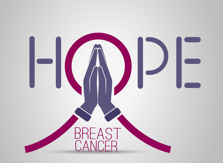Icon prayer as a symbol of the fight against breast cancerのイラスト素材
