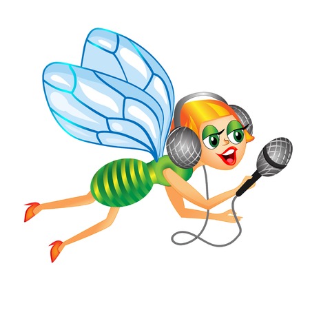 housefly journalist which flies to take interviewのイラスト素材