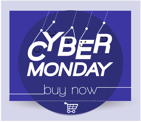 a blue background with text for cyber mondayのイラスト素材