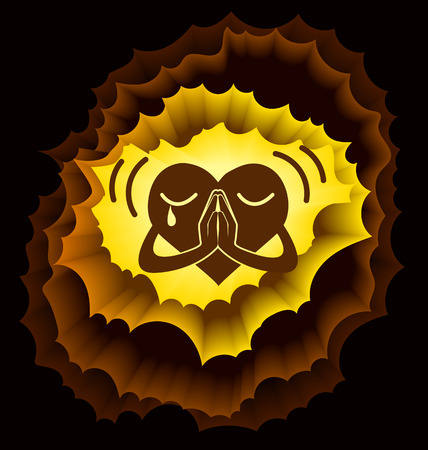 The soul in prayer, tending to lightのイラスト素材