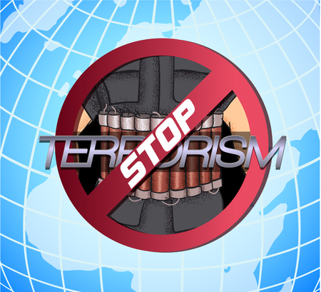 Stop The Terror. Icon against violence and terrorのイラスト素材