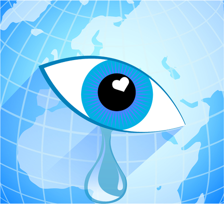 seeing eye of the earth who is cryingのイラスト素材