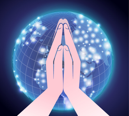 illustration of prayer across the worldのイラスト素材