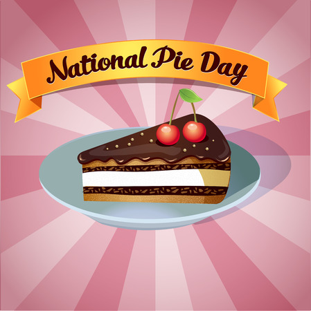 Greeting card National Pie Dayのイラスト素材