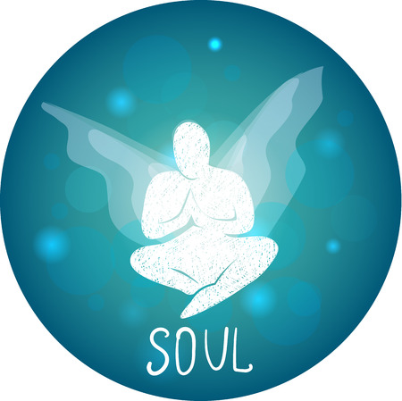 soul concept  as a human silhouette with butterfly wingsのイラスト素材