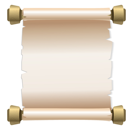 Ancient scroll on white background with copy space.のイラスト素材
