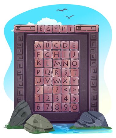 Alphabet blocks with letters and numbers for Game.のイラスト素材