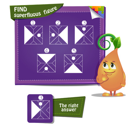 Visual Game for children. Task: Find superfluous figureのイラスト素材