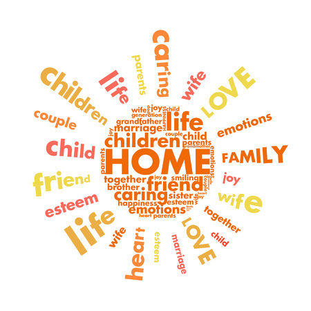 the concept of home in the form of lettersのイラスト素材