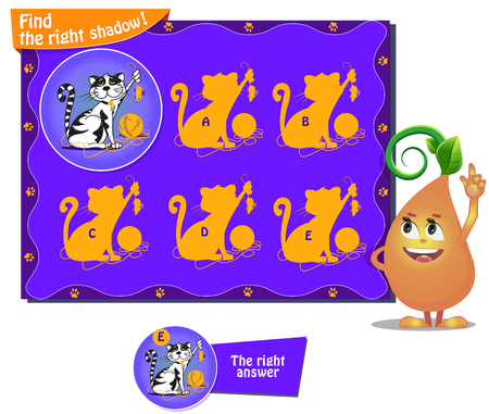 visual game for children and adults. Task the find right shadow cat, mouseのイラスト素材