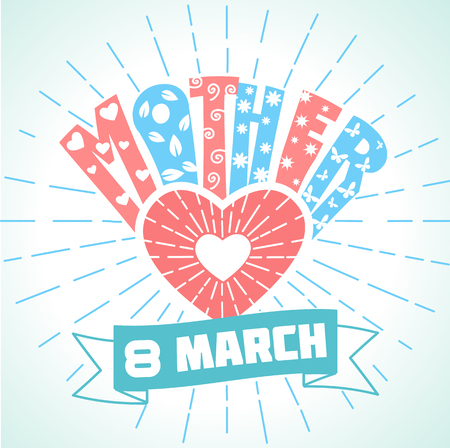 Greeting card. Holiday - Women's Day, 8 March.のイラスト素材