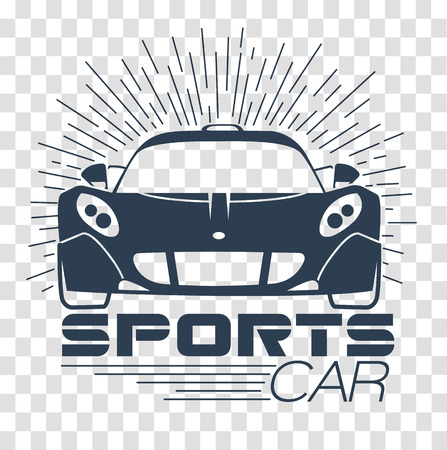 Icons racing of sports cars in retro style. Silhouette Racing sports carsのイラスト素材
