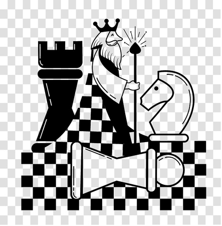 Icon of the global chess game with the world in the form of a chess king with figuresのイラスト素材