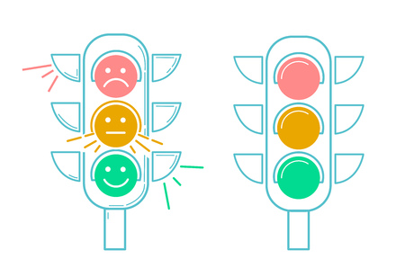 Icon Traffic Light  in the linear styleのイラスト素材