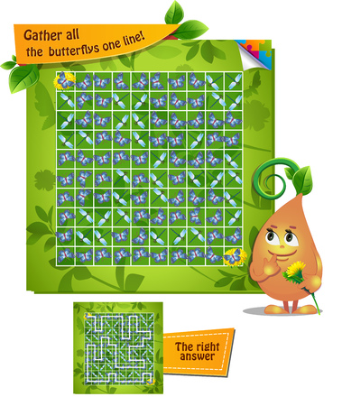 Visual Game for children. Task: gather all the  butterflys one line!のイラスト素材
