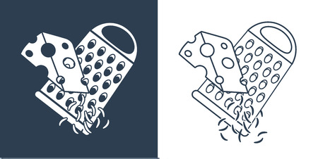 Grating cheese icon in line styleのイラスト素材