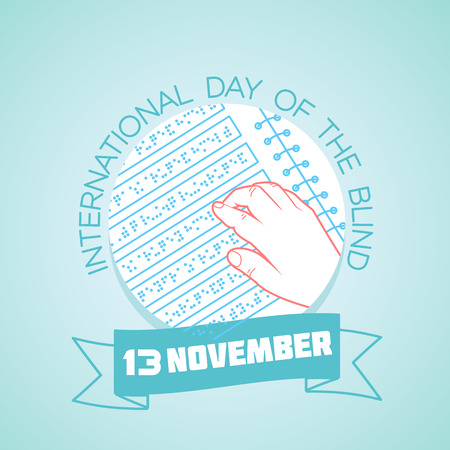 Calendar for each day on november 13. Greeting card. Holiday -  International Day of the Blind. Icon in the linear styleのイラスト素材