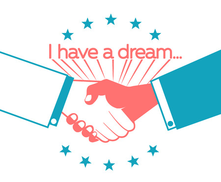 illustration Holiday - Martin Luther King Day. Icon MLK day in the linear styleのイラスト素材