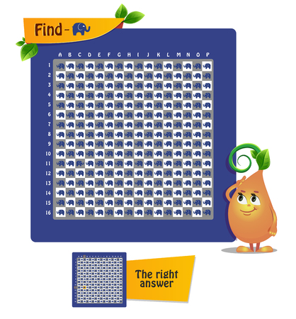educational game for children and adults. Game account, observation, iq. Find elephantのイラスト素材