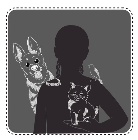 avatar anonymous blogger in the form of a silhouette of a girlのイラスト素材