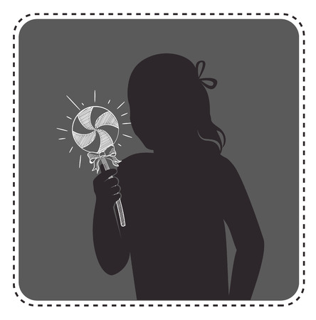 avatar anonymous  in the form of a silhouette of a girl with candyのイラスト素材