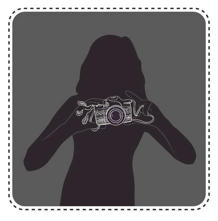 avatar anonymous  in the form of a silhouette girl photographerのイラスト素材