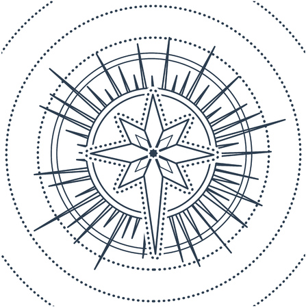 Star, vector geometric illustration. Christmas star for design, card, invitation, print . black and white icon in linear styleのイラスト素材