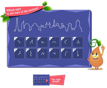 educational game for children and adults to develop attention.  Task game which part is not part of the picture?のイラスト素材