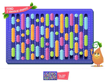 educational game, brainteaser for kids and adults. development of attention, iq children. Task game find 2 identical shapesのイラスト素材