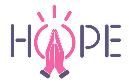 Icon prayer in a flat style with the word hopeのイラスト素材