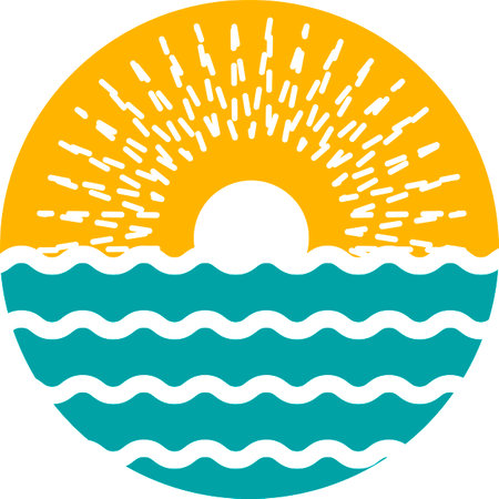 icon for tourism, travel in sun and sea. flat style iconのイラスト素材