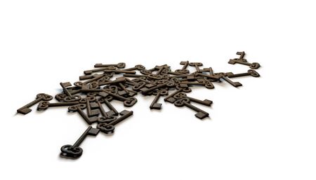 Key Set white backgroundの写真素材