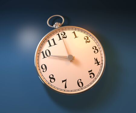 Pocket watch on blue backgroundの写真素材