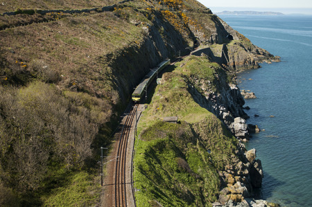 The Cliff Walk is a linear walk between Bray and Greystones, following the train line along the cliffs of Bray Head の写真素材