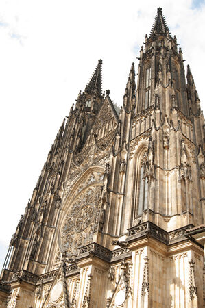 Saint Vitus Cathedral is a Roman Catholic cathedral in Prague, and the seat of the Archbishop of Prague. This cathedral is an excellent example of Gothic architecture and is the biggest and most important church in the country. Located within Prague Castlの写真素材