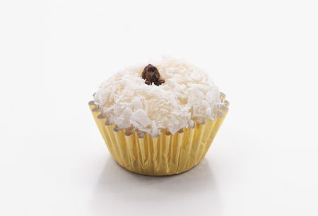 Beijinho is brazilian sweet made with condensed milk and coconutの写真素材