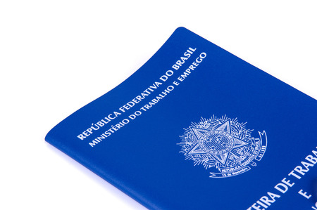 Brazilian work document and social security document (carteira de trabalho) on white backgroundのeditorial素材
