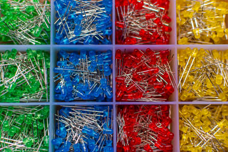 Colorful 3mm LEDs Box - Green Blue Red and Yellowの写真素材